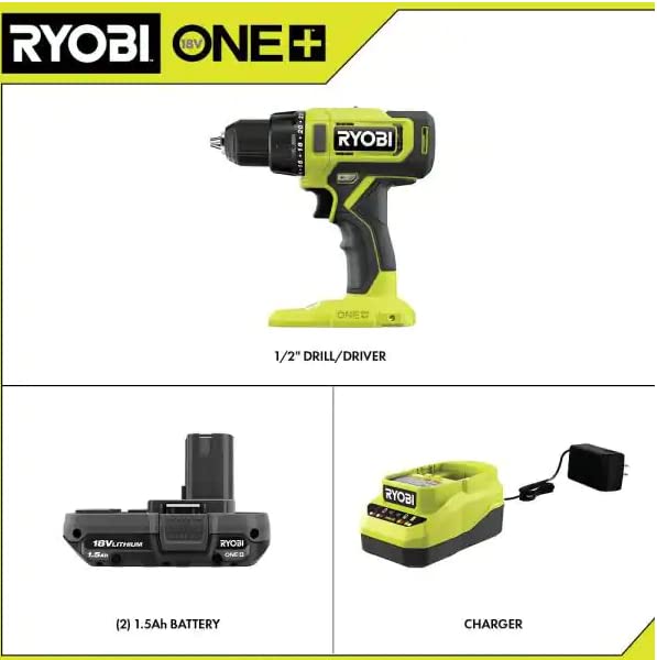 18V Cordless 1/2 in. Drill/Driver Kit with 2 1.5 AH Batteries and Charger K688968