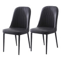 Upholstered Dining Chair Set of 2 Black W248
