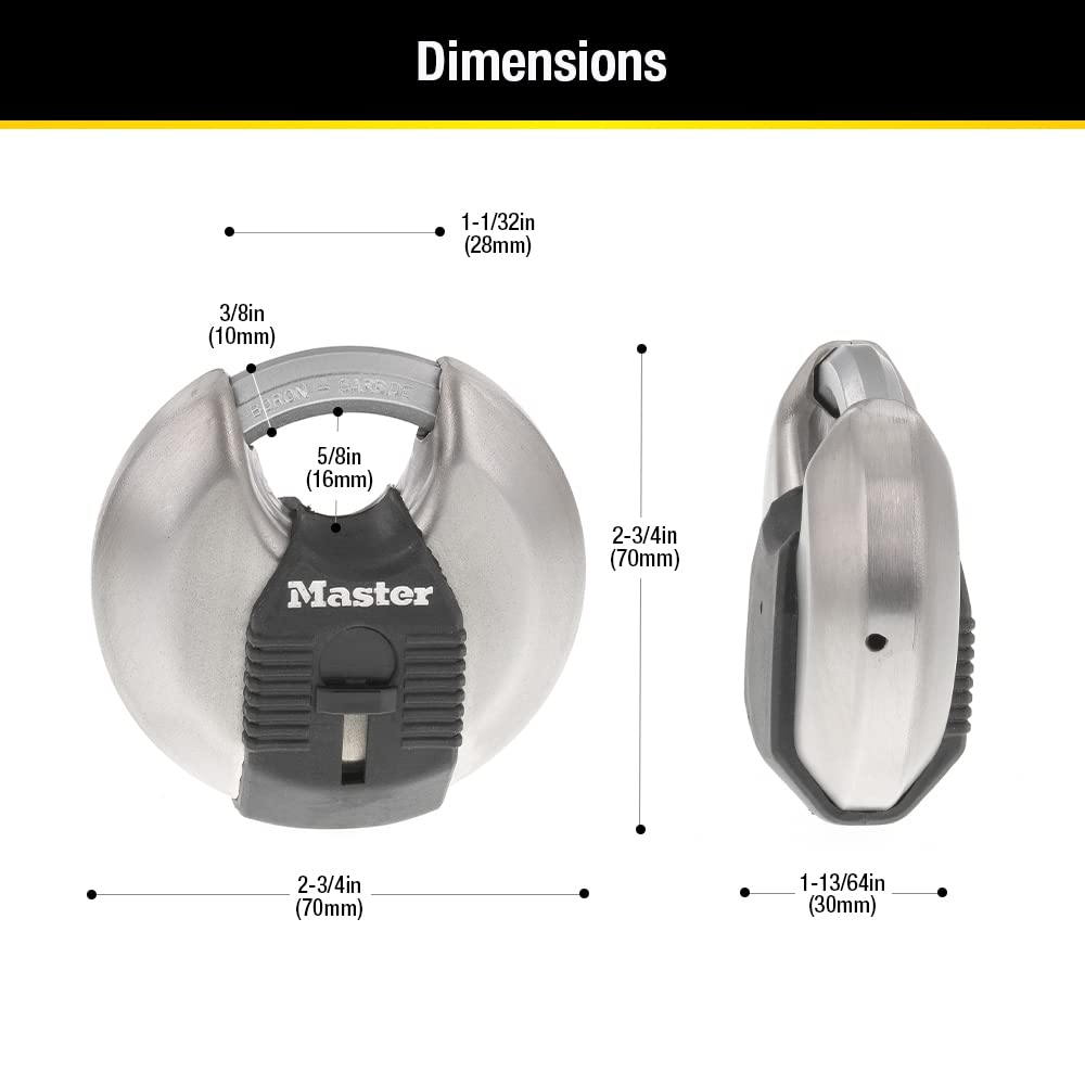 2-3/4-inch Wide Stainless Steel Disc Padlock X538077
