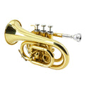 Bb Flat Pocket Trumpet with Cleaning Cloth, 7C Mouthpiece and Hard Case K55809