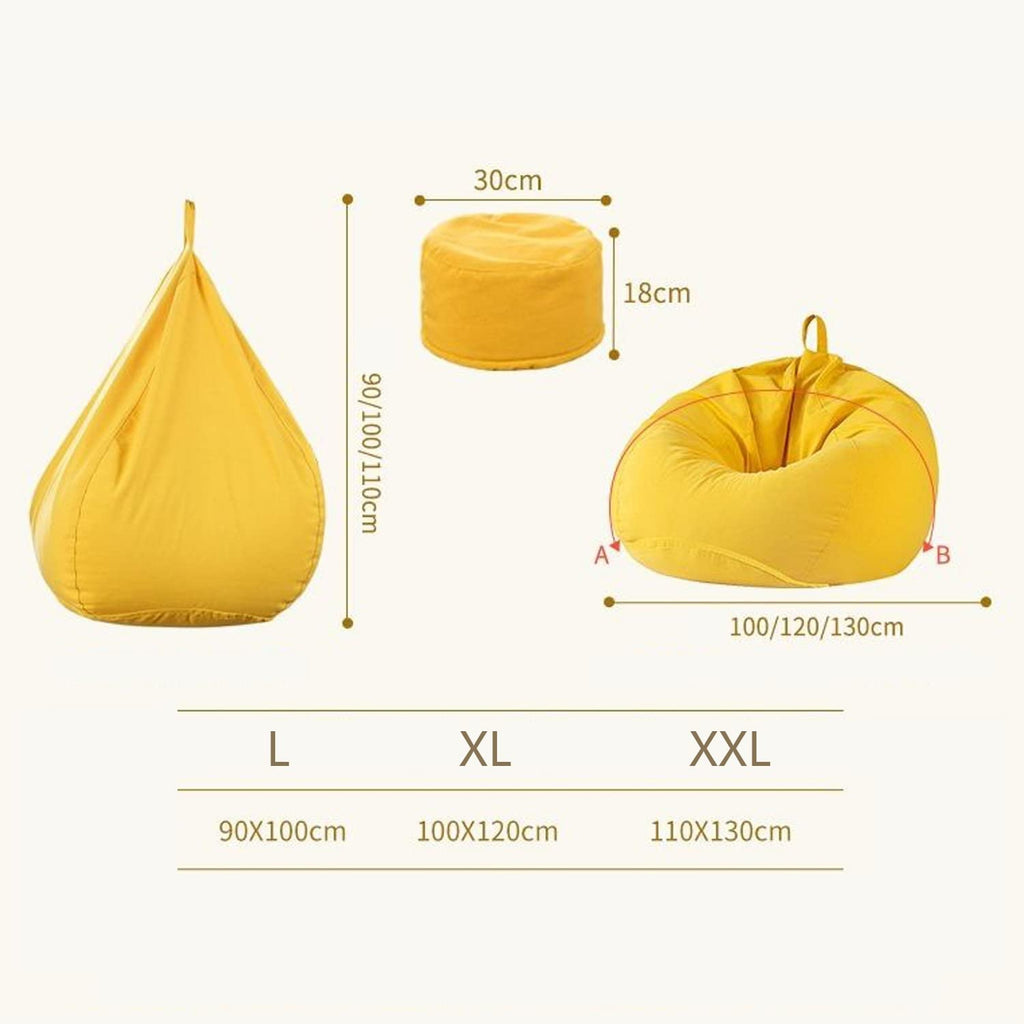 Yellow Washable Bean Bag Chair Cover N54397