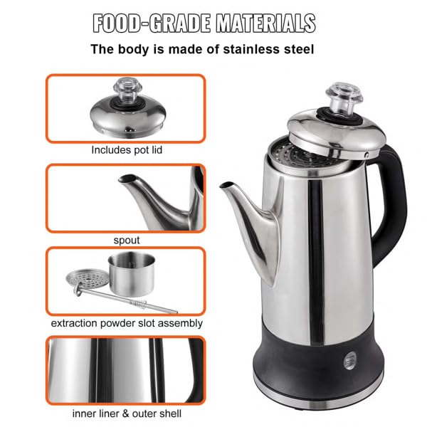 12-Cup Stainless Steel Electric Percolator Coffee Maker J74435