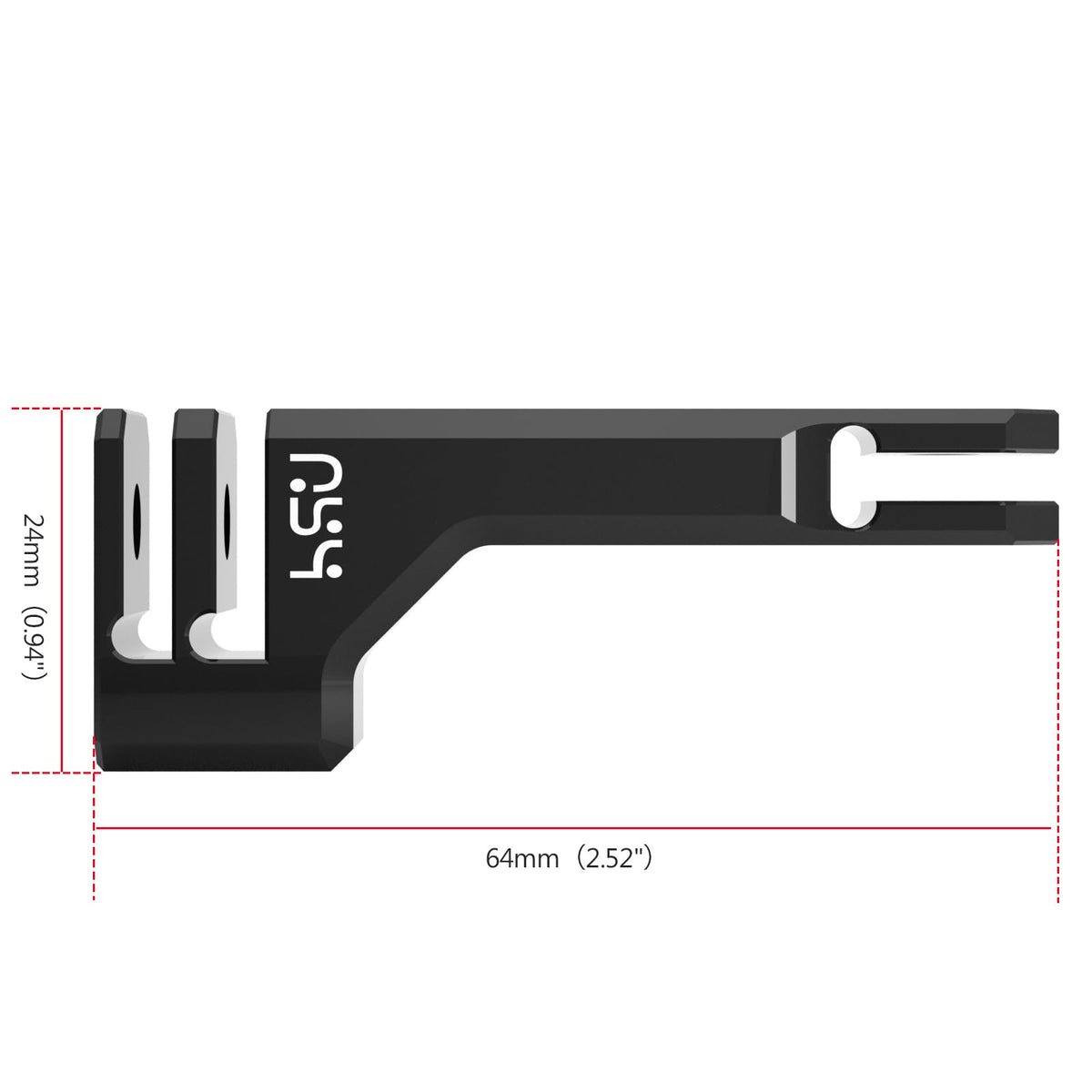 Aluminum Vertical Bracket Adapter with 1/4"- 20 Hole for Action Cameras X556378