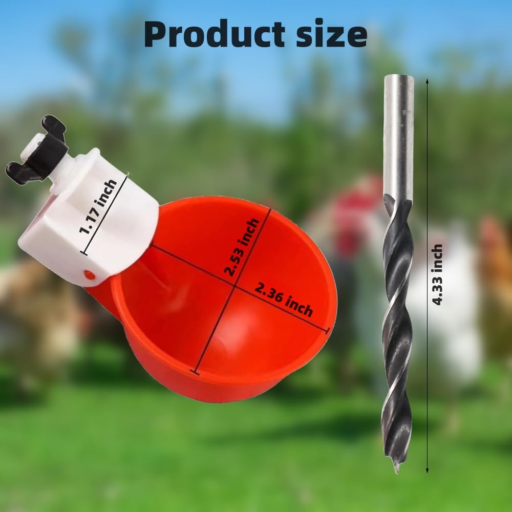 12 Pack Poultry Waterer Cups with Drill Z3454
