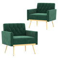 Green Velvet Accent Chairs Set of 2 W303096