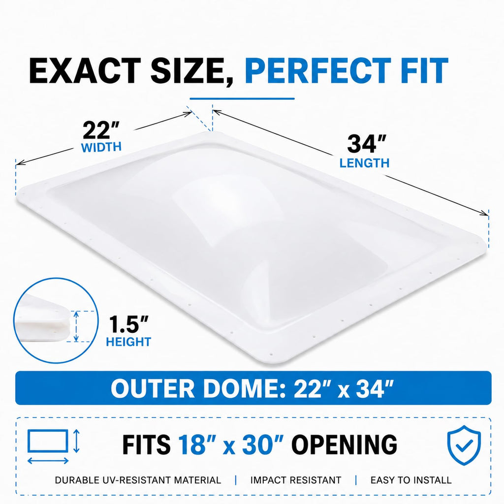 RV Skylight Replacement 22" x 34" Outer Dome Cover Y73665