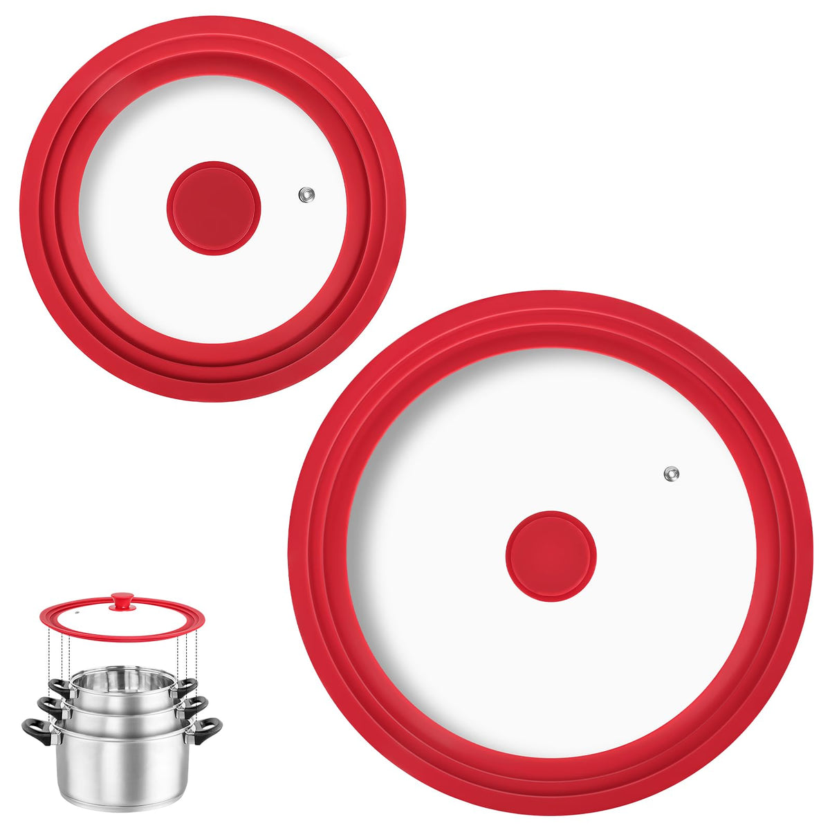 Universal Tempered Glass Pan Lid with Silicone Edge A910851