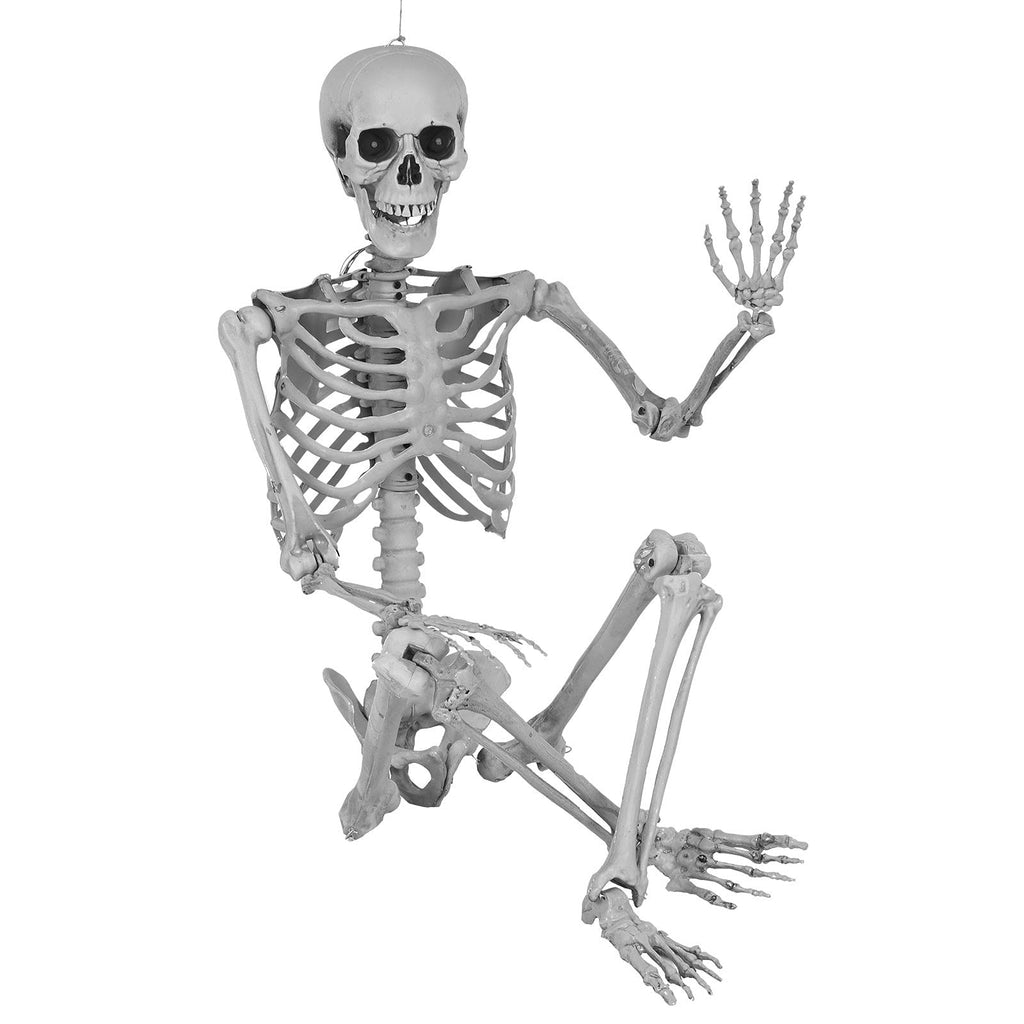 5.4 Ft Lighted Life Size Plastic Skeleton with Movable Joint V42884