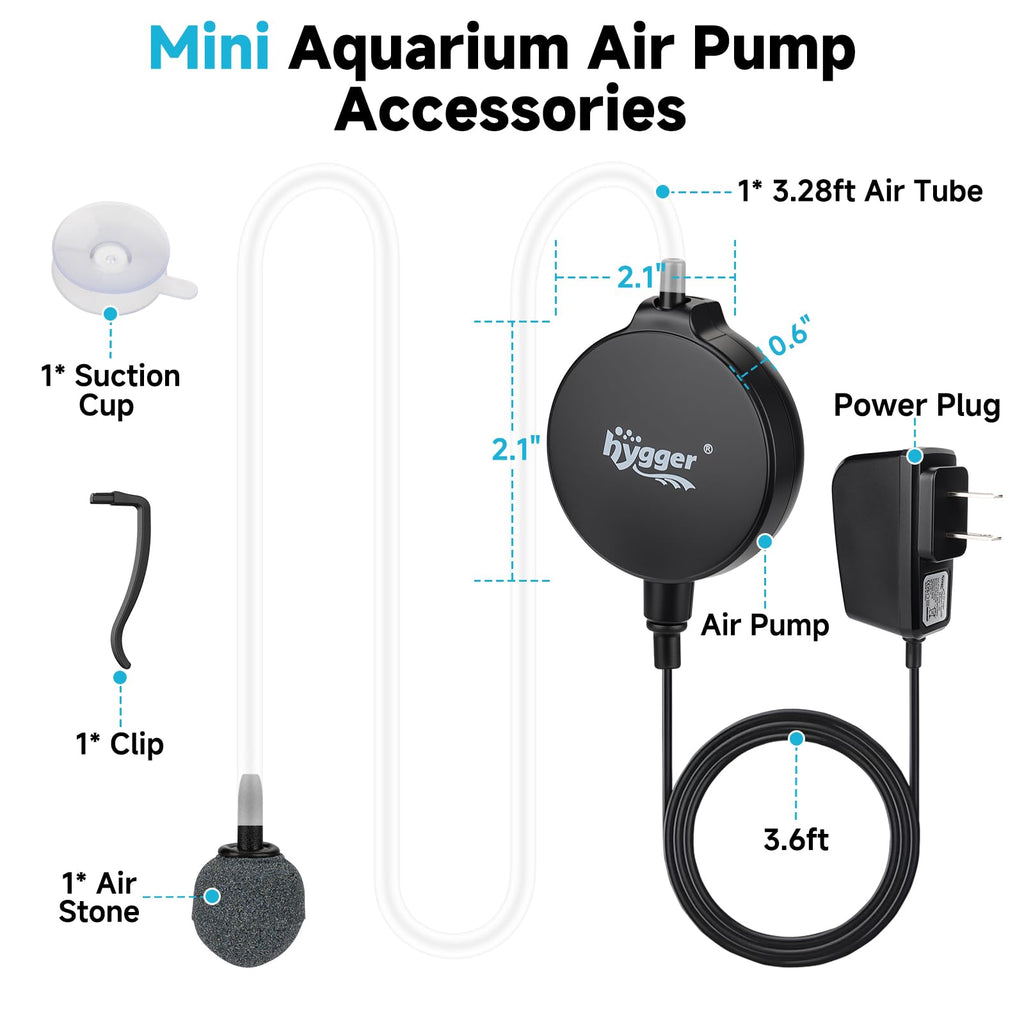 1.5 Watt Mini Aquarium Air Pump with Air Stone Tubing Z608160