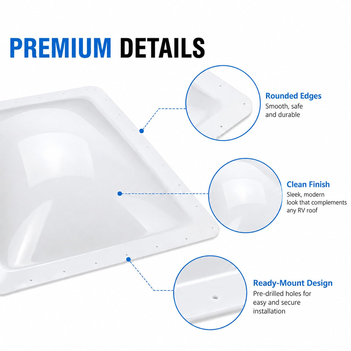 RV Skylight Replacement 22" x 34" Outer Dome Cover Y73665