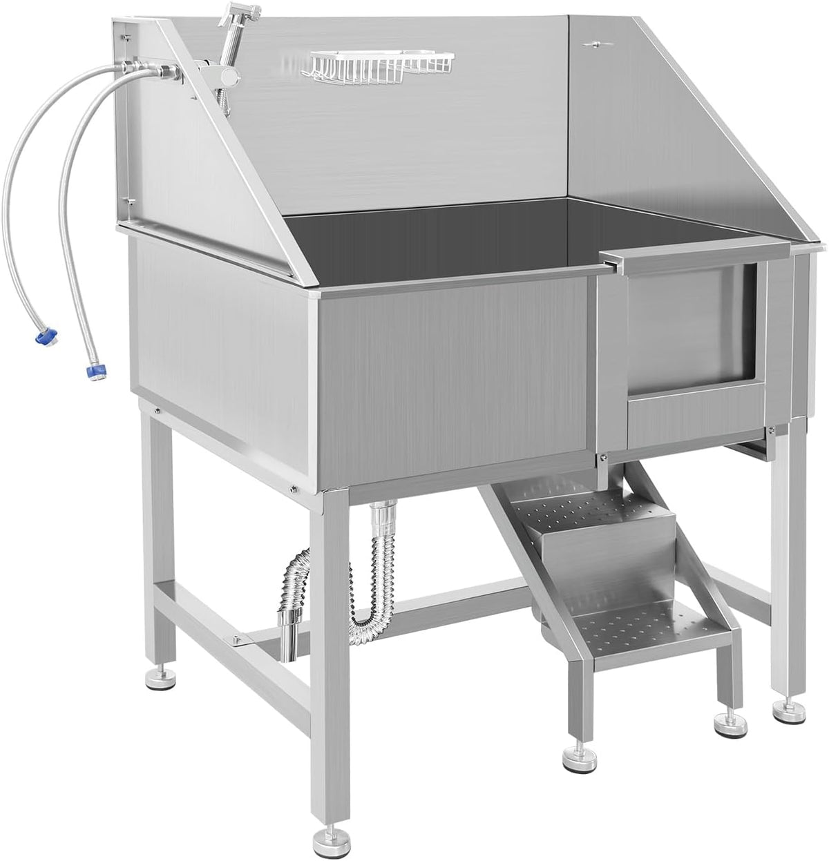 38" Stainless Steel Dog Grooming Tub with Stairs M226