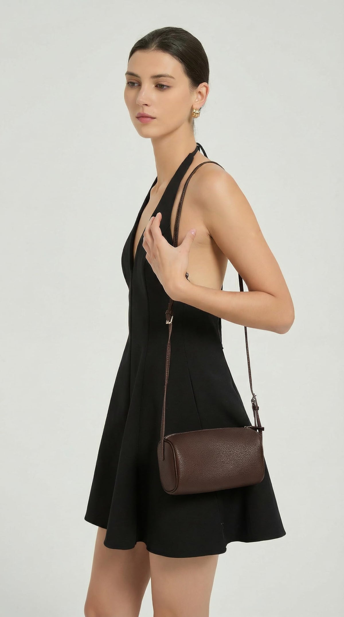 Small Vegan Leather Purse With Adjustable Strap H463