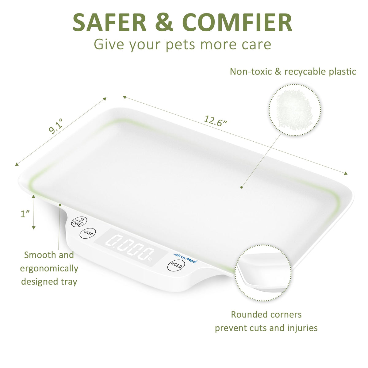 Portable Digital Pet Scale with Hold & Tare Function X4080