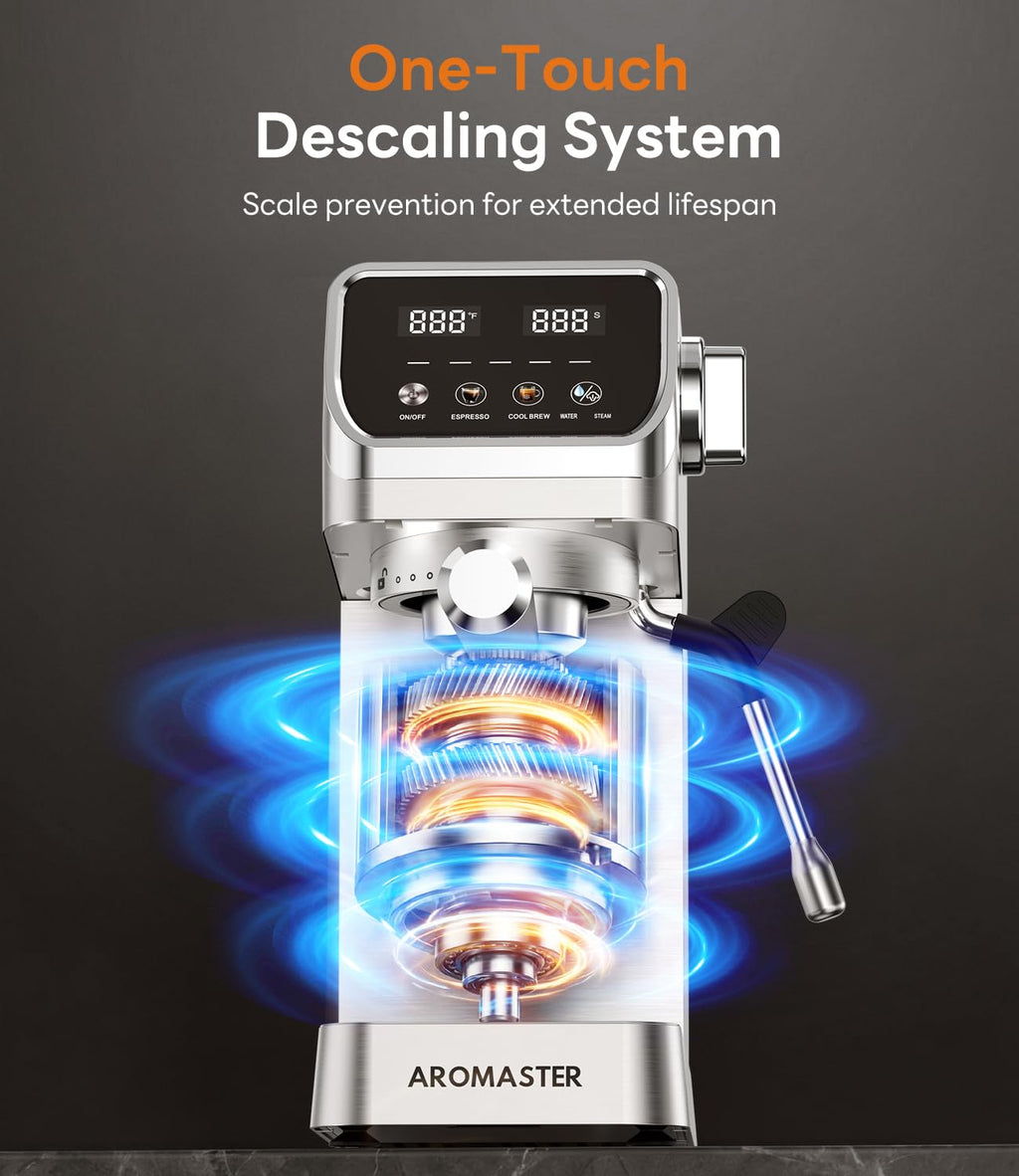 1400W Stainless Steel Espresso Machine with Milk Frother D462