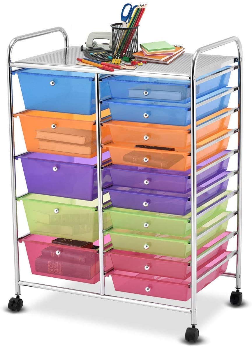 15 Drawer Rolling Storage Cart with Wheels N108