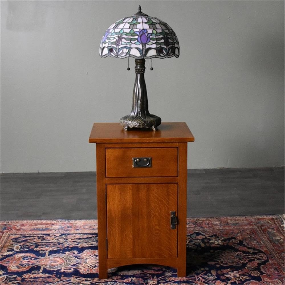 Solid Wood Nightstand with 1 Door and Drawer C422177