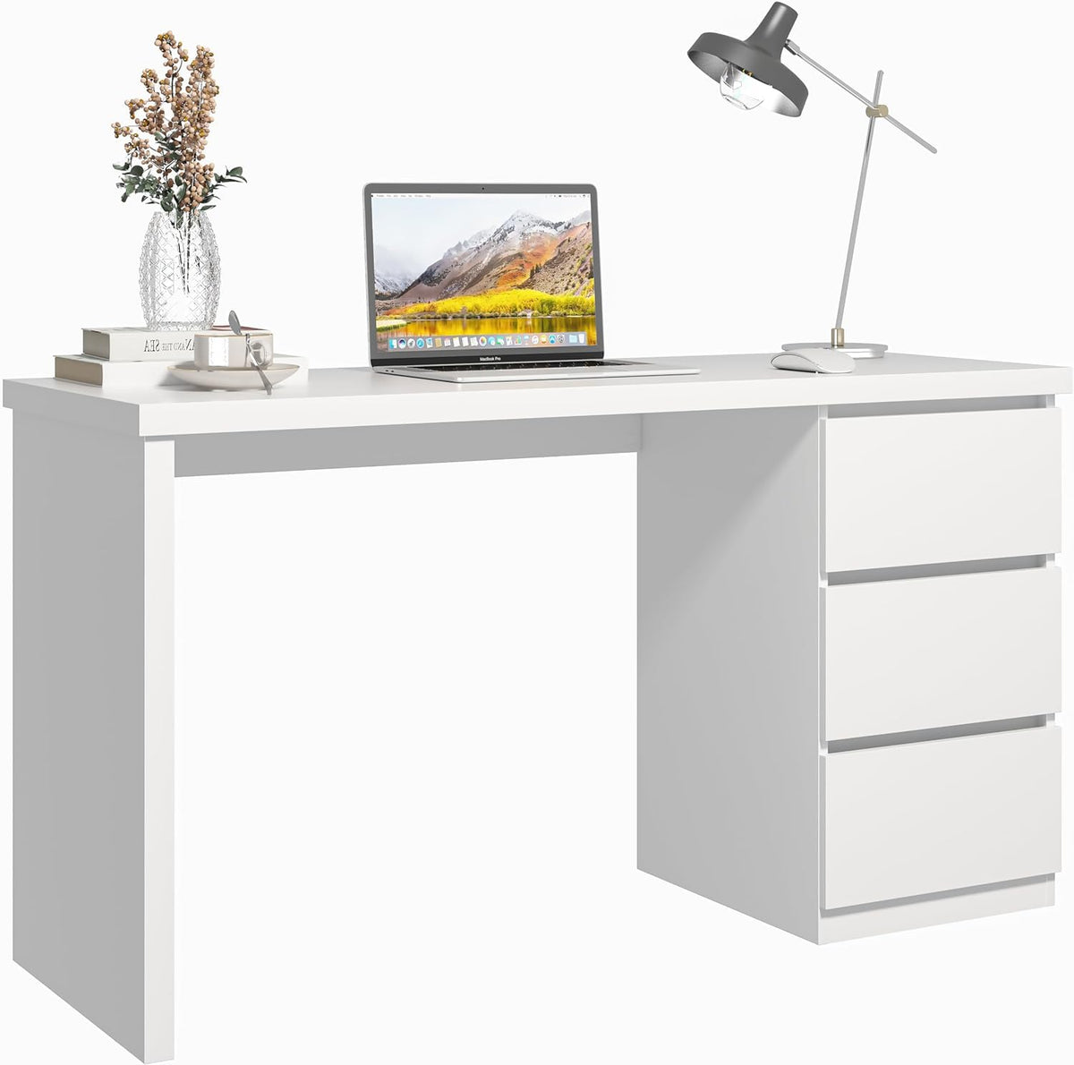 White Desk with Drawers C6580