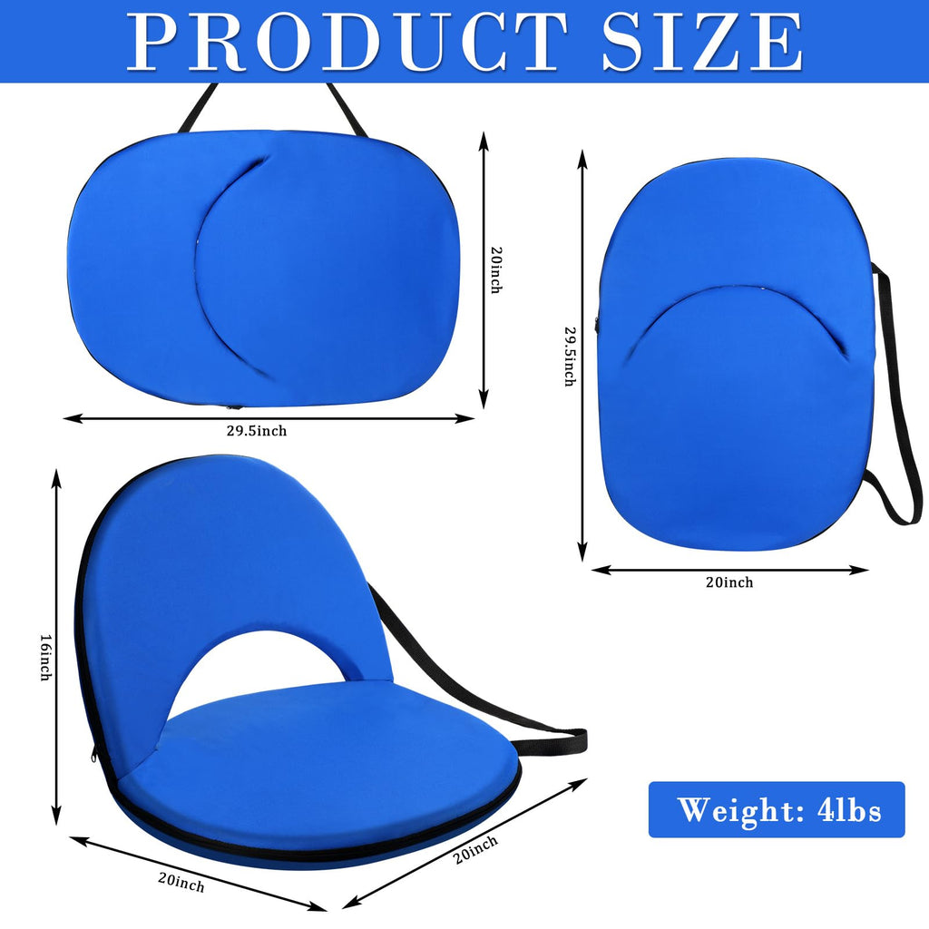 4 Pcs Adjustable Folding Portable Stadium Seats with Back D278549