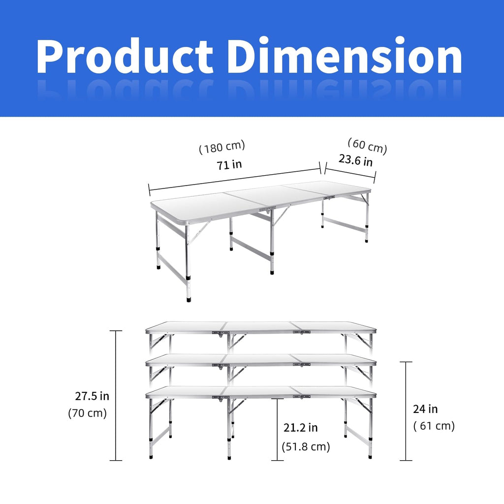 6FT Adjustable Folding Camping Table H960