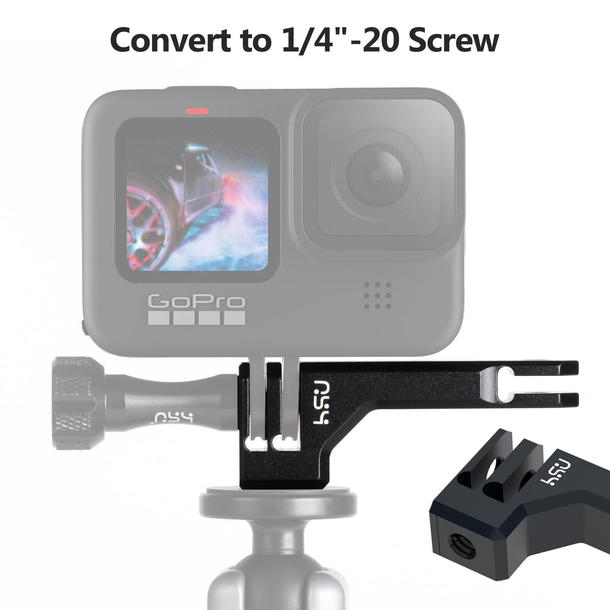 Aluminum Vertical Bracket Adapter with 1/4"- 20 Hole for Action Cameras X556378