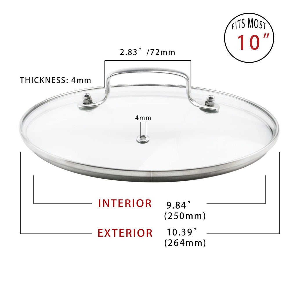 10" Tempered Glass Lid with Steam Vent Hole R967369