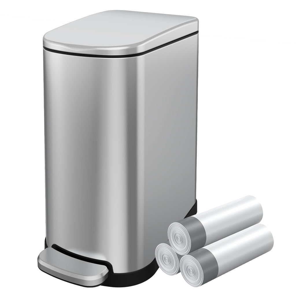2.6 Gallon Stainless Steel Step Trash Can with Lid F2169