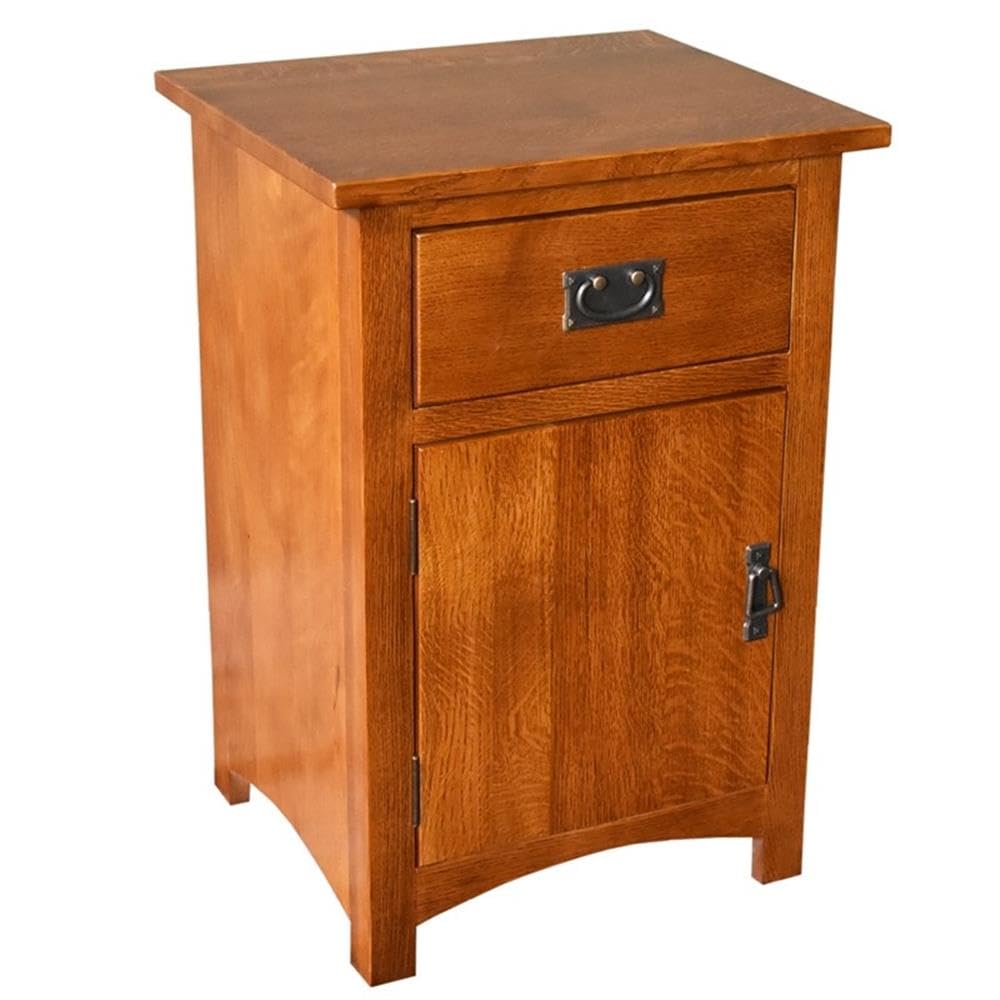Solid Wood Nightstand with 1 Door and Drawer C422177