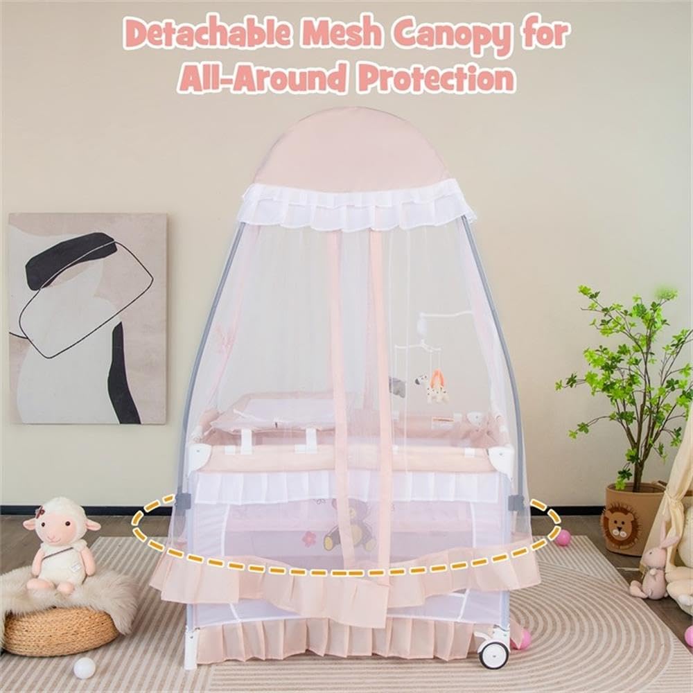 Pink 4-in-1 Portable Playard with Carry Bag C2695