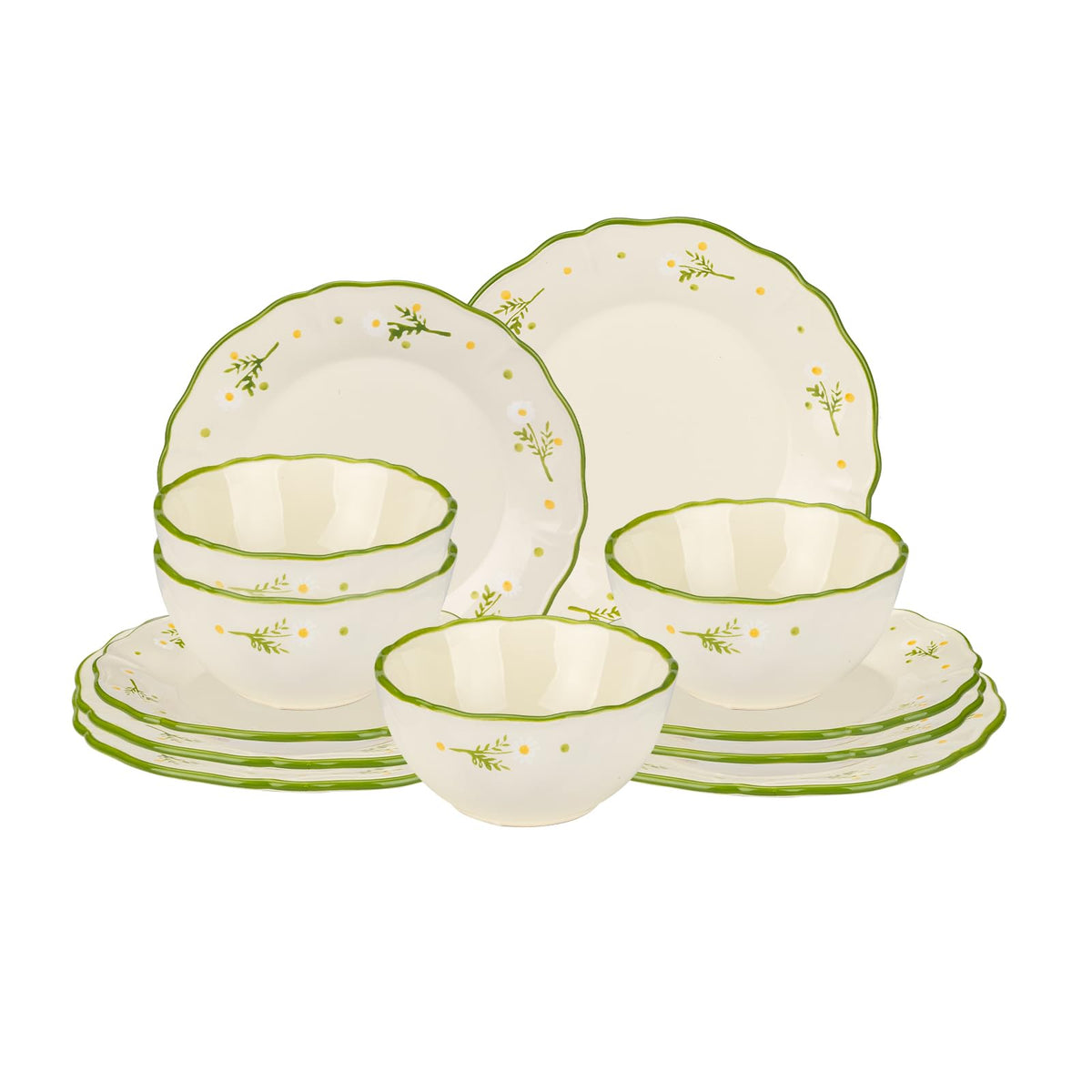 12-Piece Hand-painted Ceramic Dinnerware Set R255500