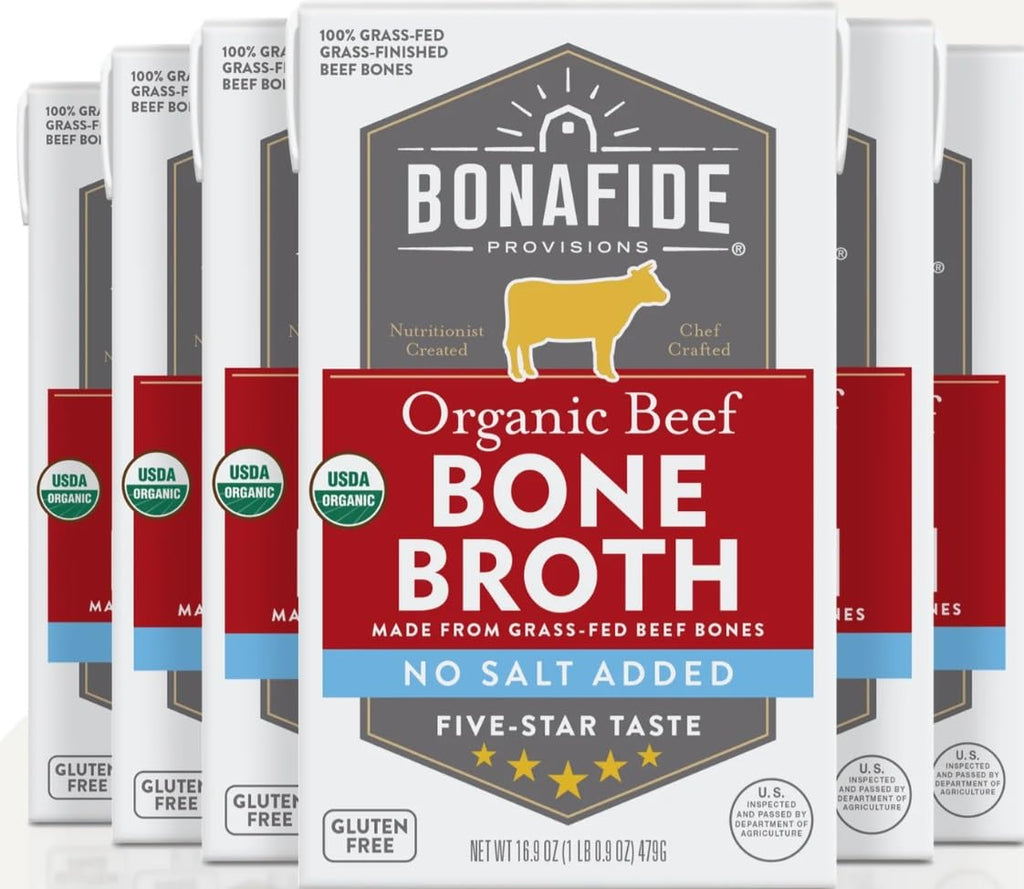 Organic Beef Bone Broth No Salt Added 16.9oz 6 Pack L488234