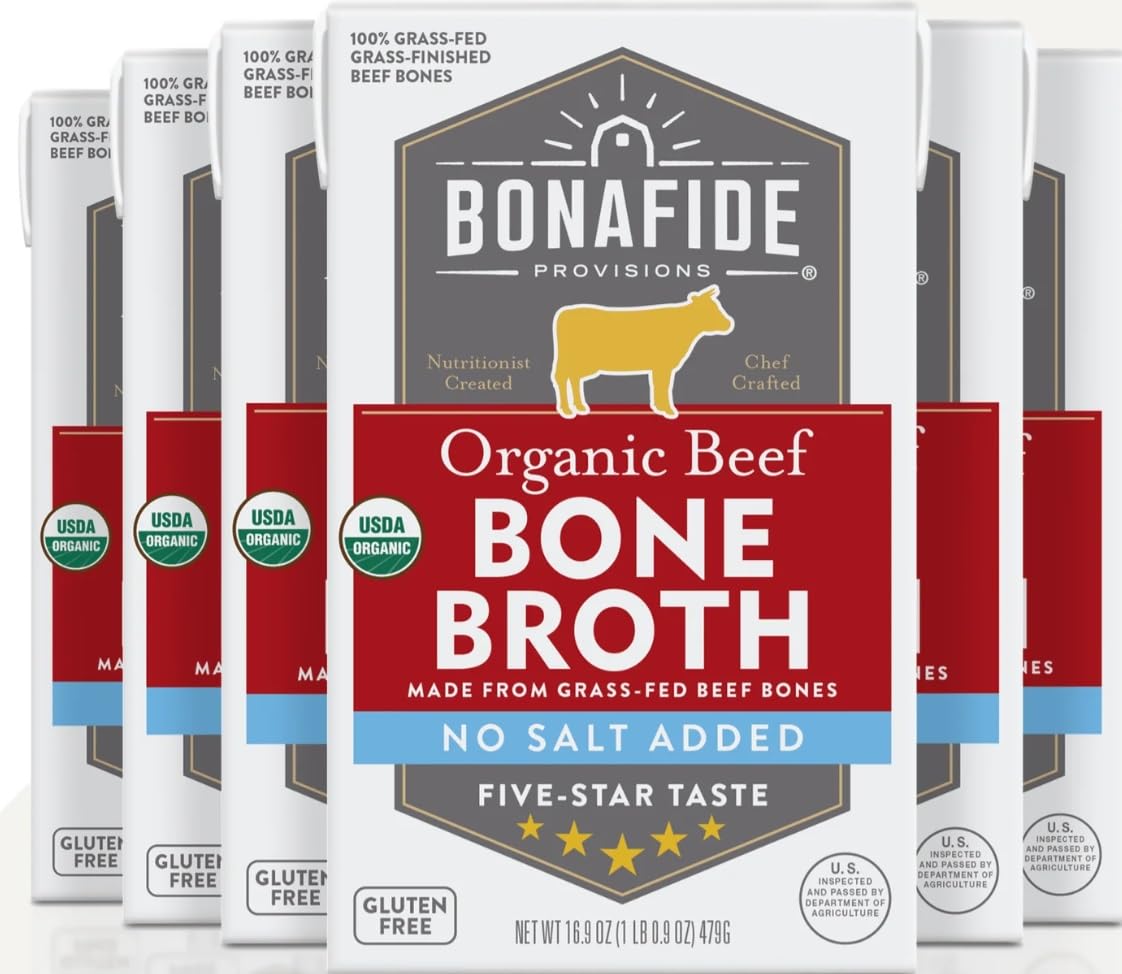 Organic Beef Bone Broth No Salt Added 16.9oz 6 Pack L488234