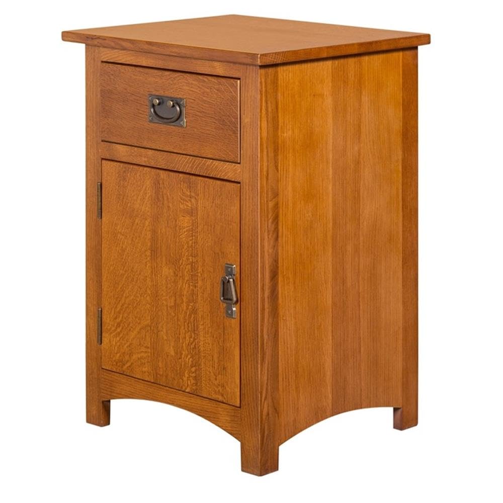 Solid Wood Nightstand with 1 Door and Drawer C422177