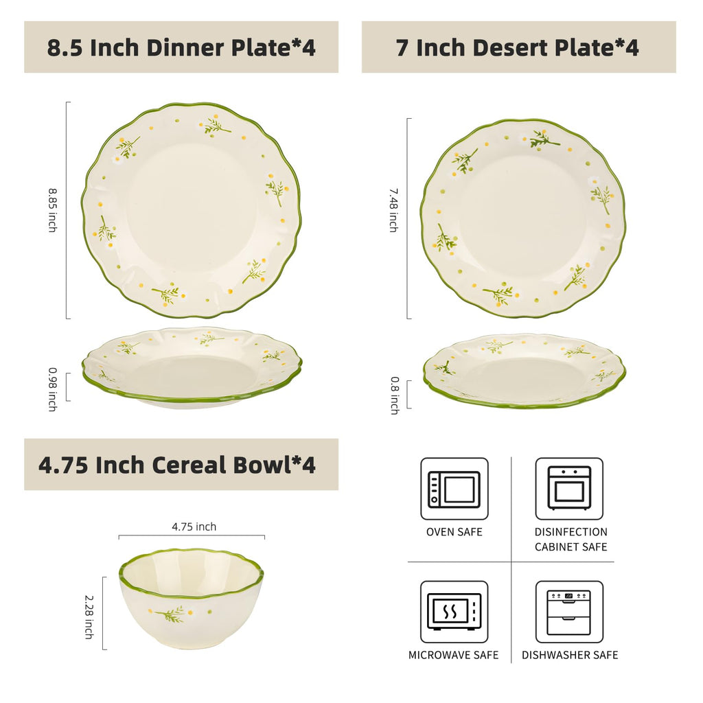 12-Piece Hand-painted Ceramic Dinnerware Set R255500
