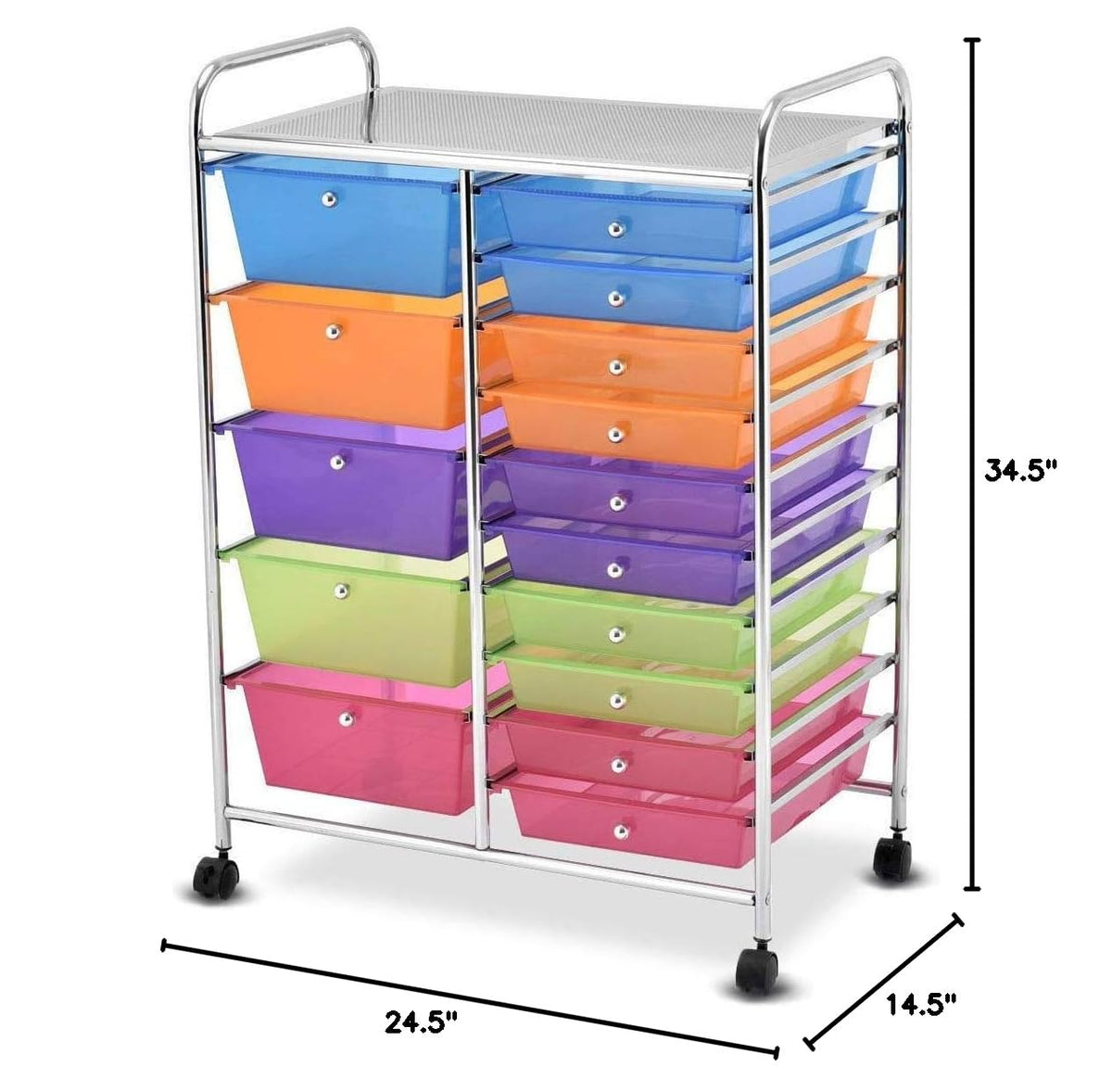 15 Drawer Rolling Storage Cart with Wheels N108