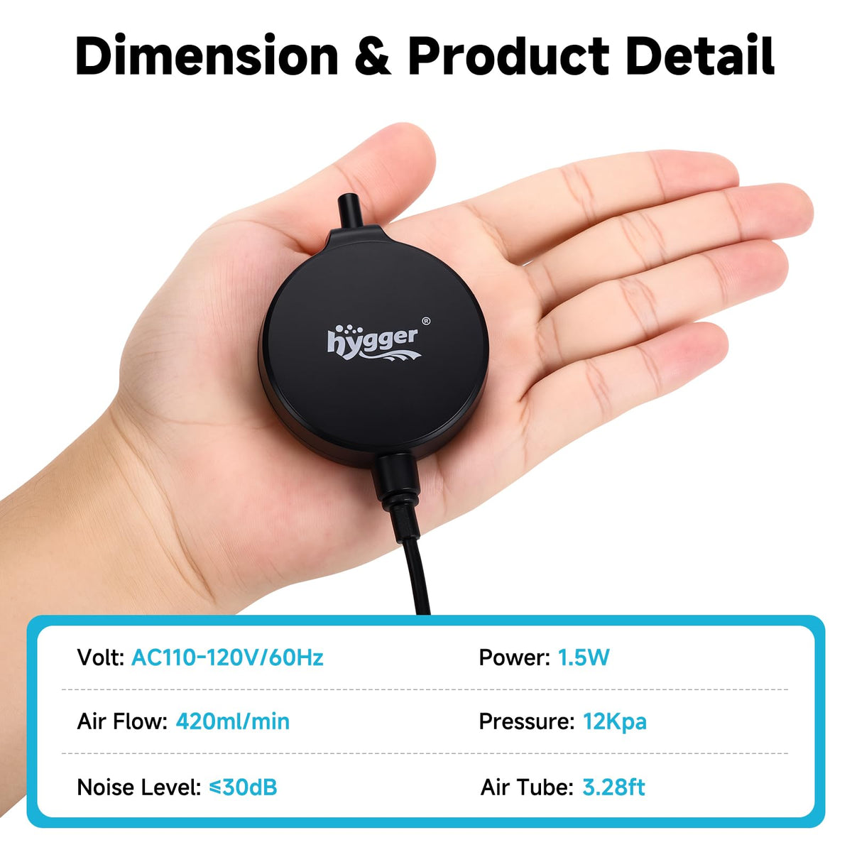 1.5 Watt Mini Aquarium Air Pump with Air Stone Tubing Z608160