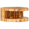 Round Solid Sheesham Wood Coffee Table 25.6"x11.8" S306