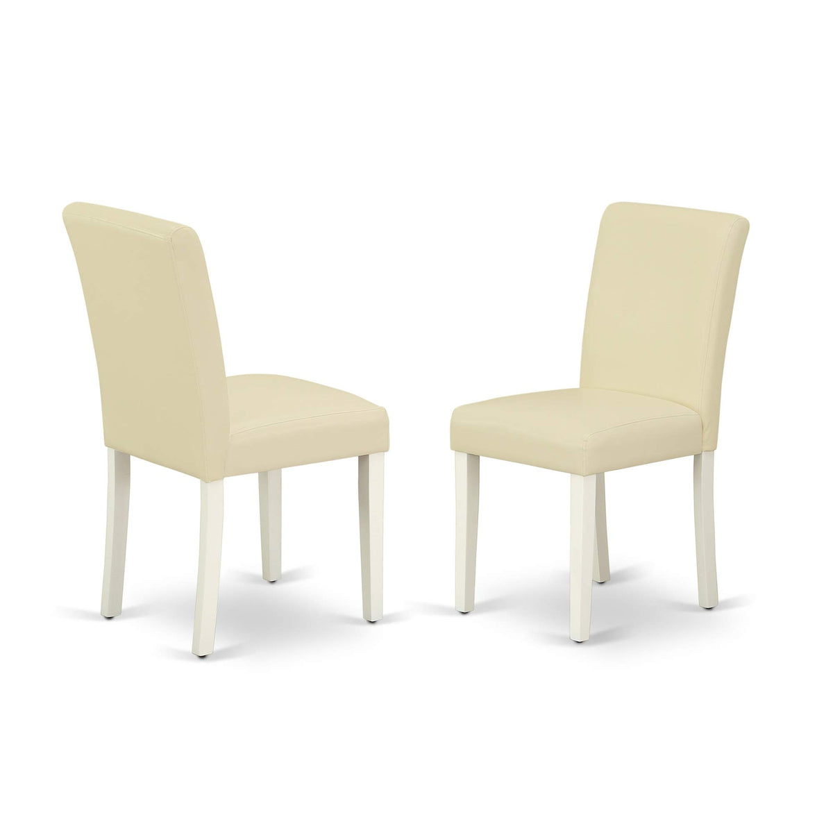 7 Piece Dining Room Table Set with 6 White Faux Leather Chairs L453