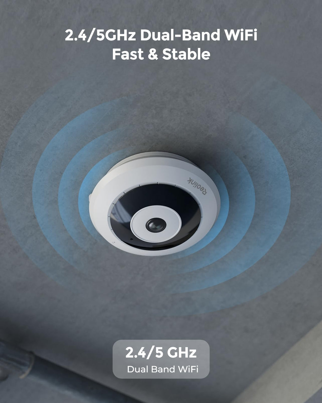 WiFi Security Fisheye Camera, 2K+ 6MP 360° Panorama X5433