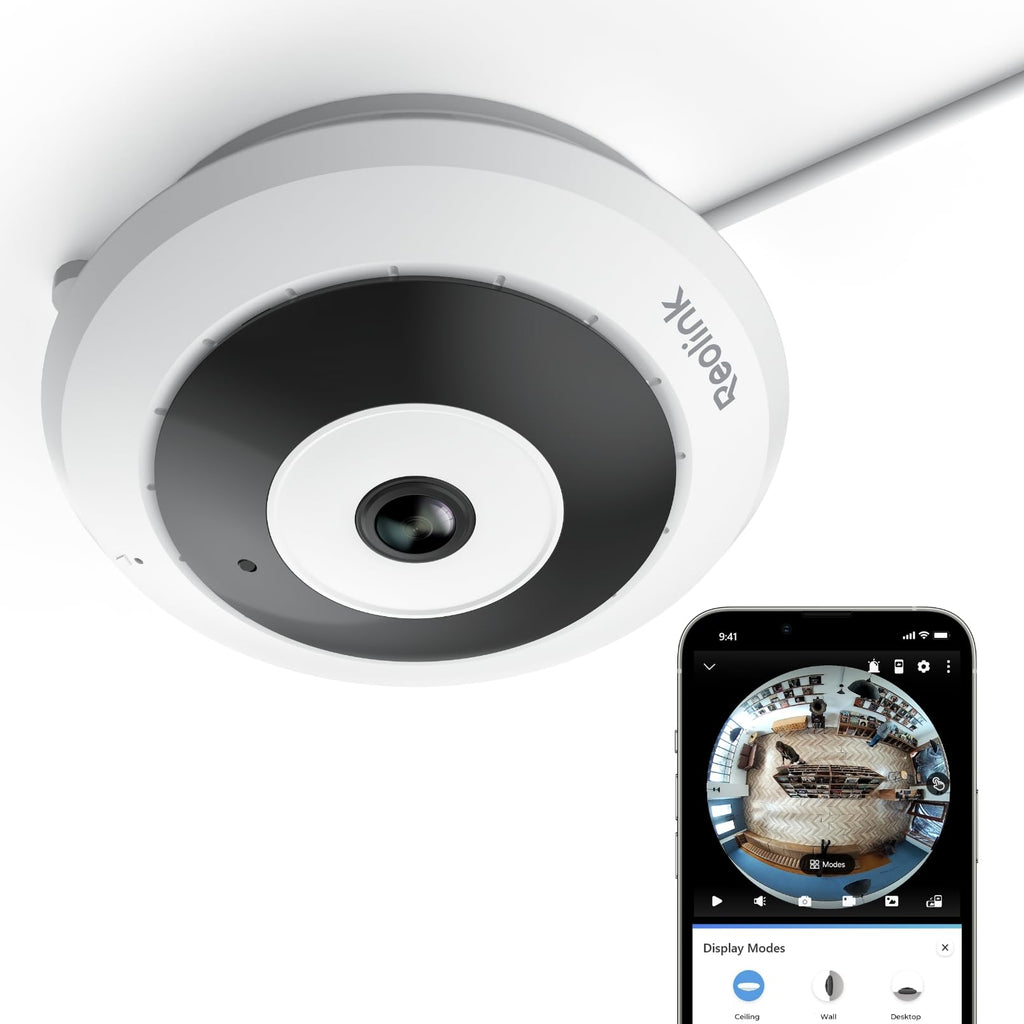 WiFi Security Fisheye Camera, 2K+ 6MP 360° Panorama X5433