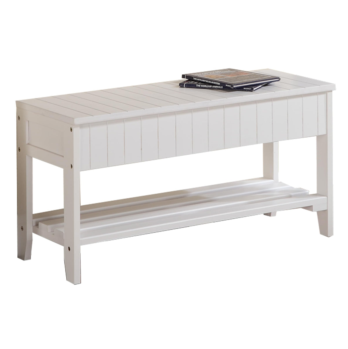 Solid Wood Shoe Bench with Storage D332596
