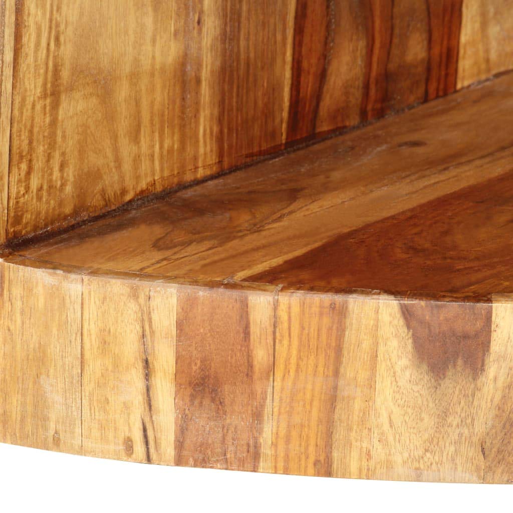Round Solid Sheesham Wood Coffee Table 25.6"x11.8" S306
