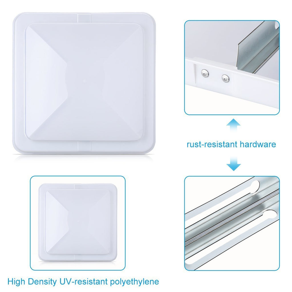 14 Inch White RV Roof Vent Cover U1074
