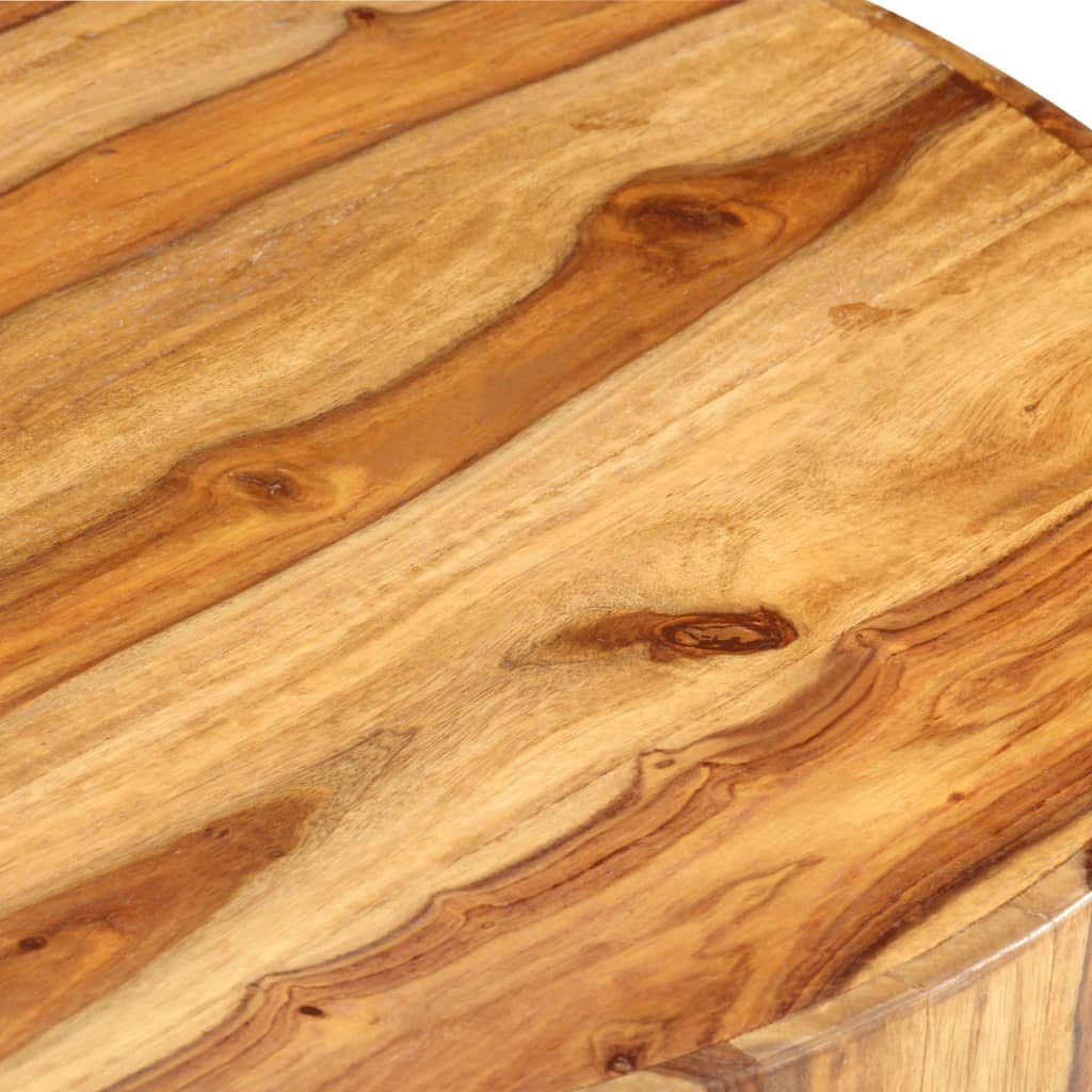 Round Solid Sheesham Wood Coffee Table 25.6"x11.8" S306