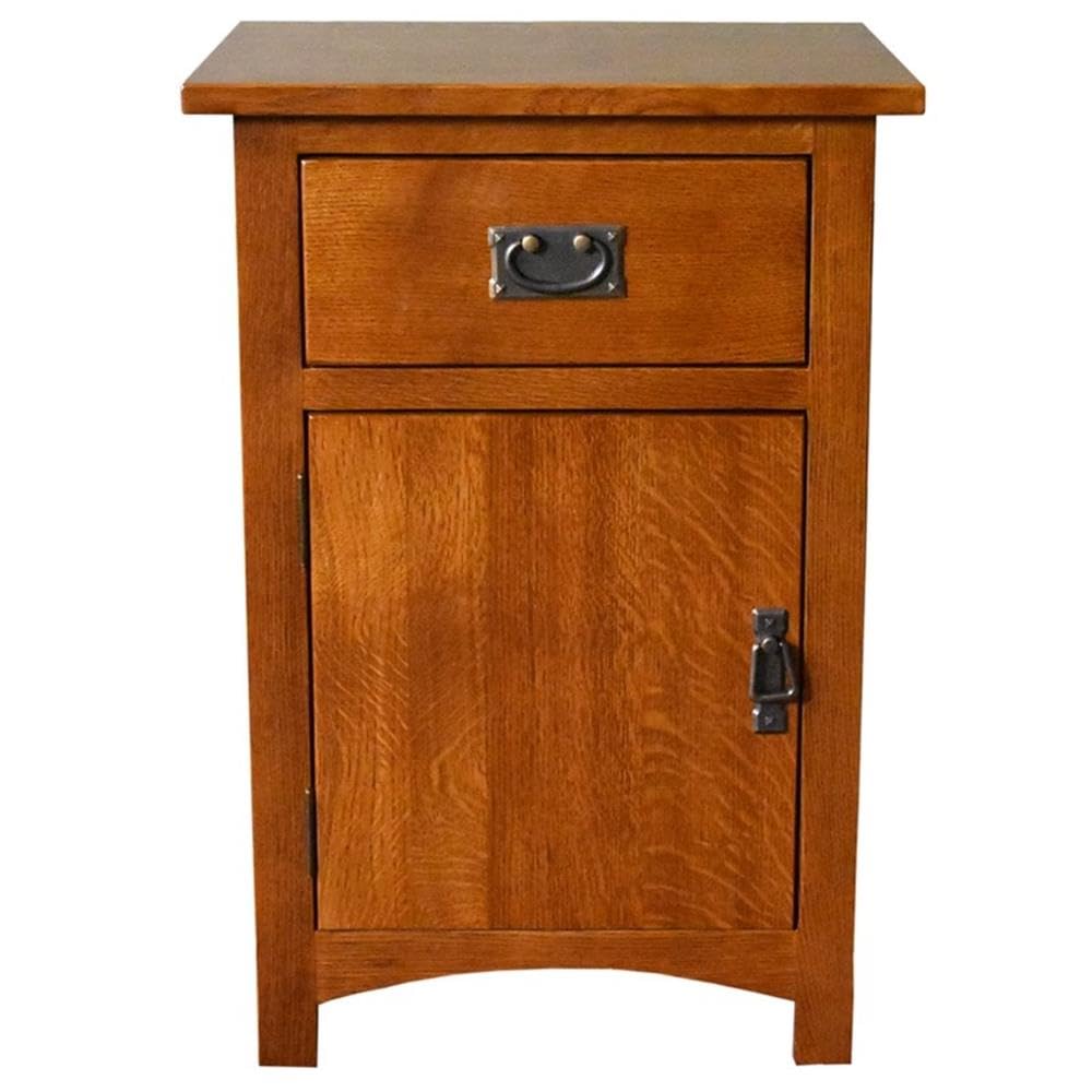 Solid Wood Nightstand with 1 Door and Drawer C422177
