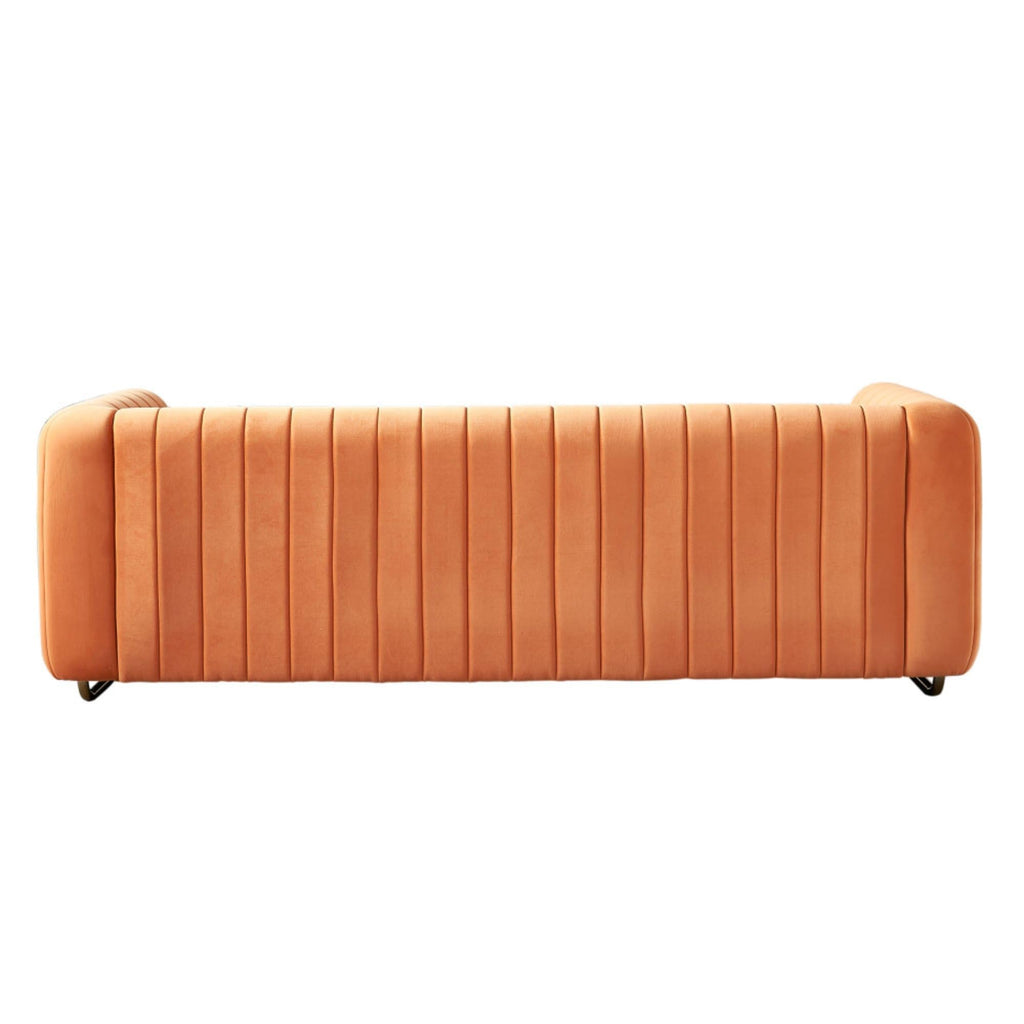 Orange Velvet Sofa Couch E8632