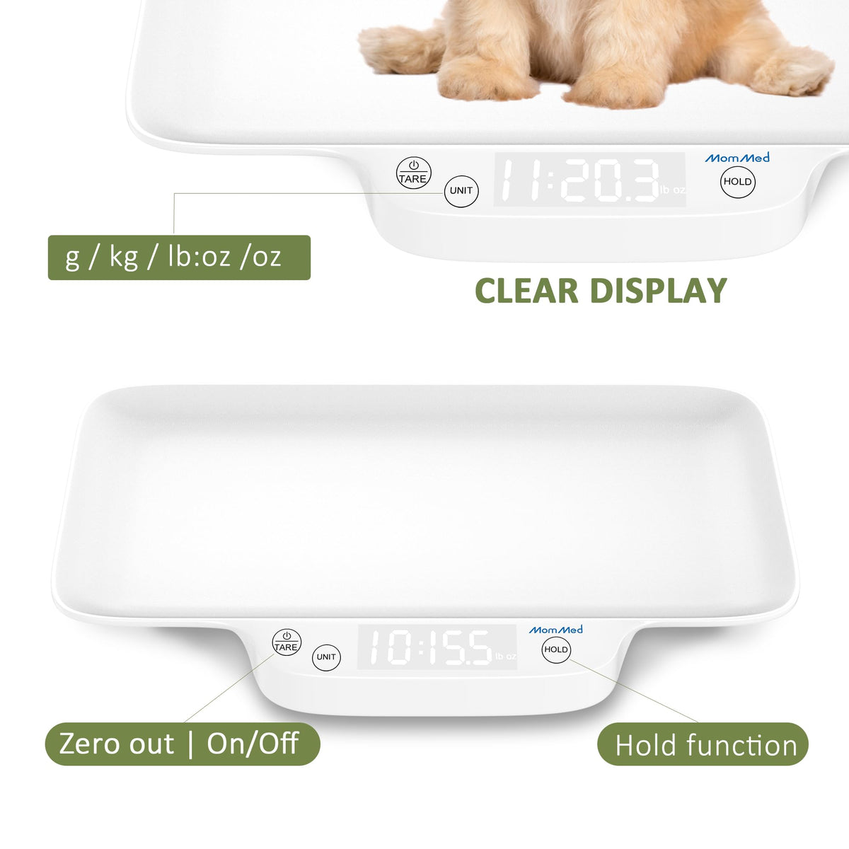 Portable Digital Pet Scale with Hold & Tare Function X4080