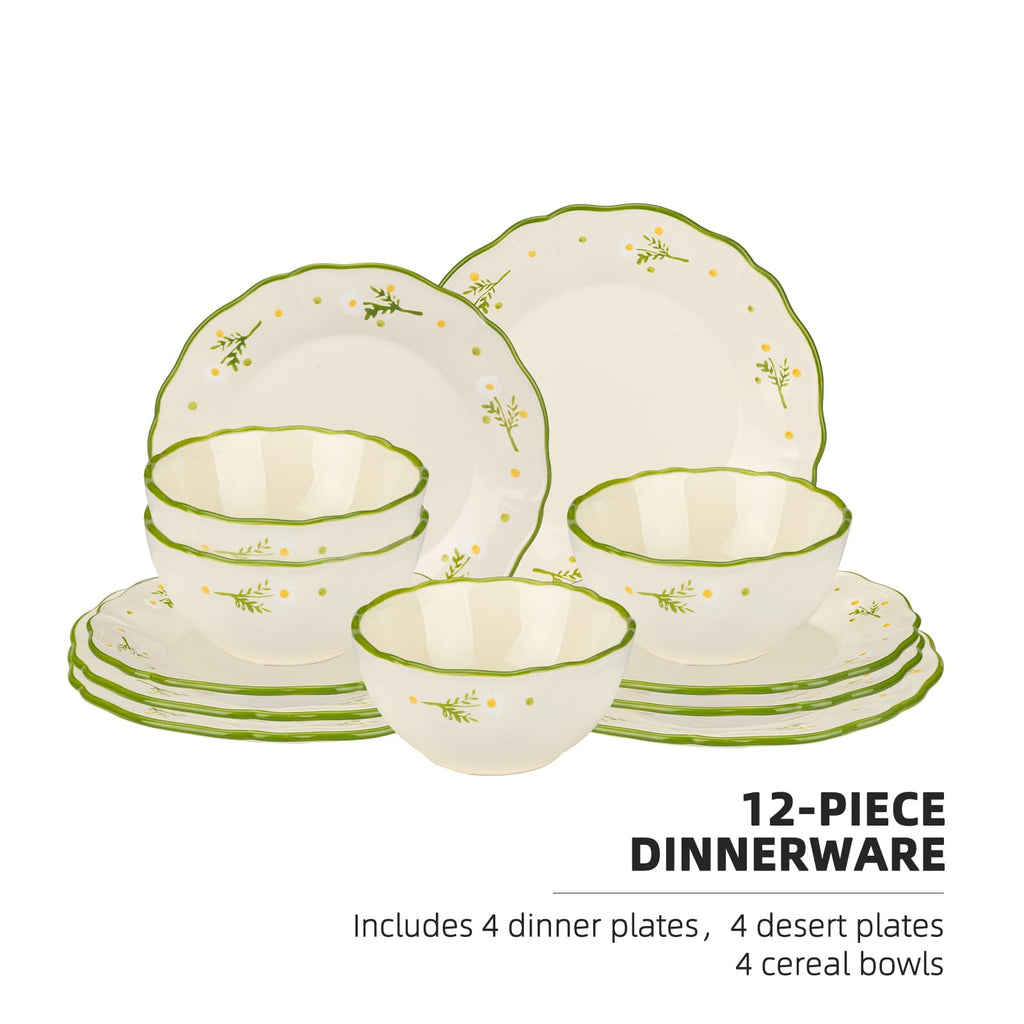 12-Piece Hand-painted Ceramic Dinnerware Set R255500
