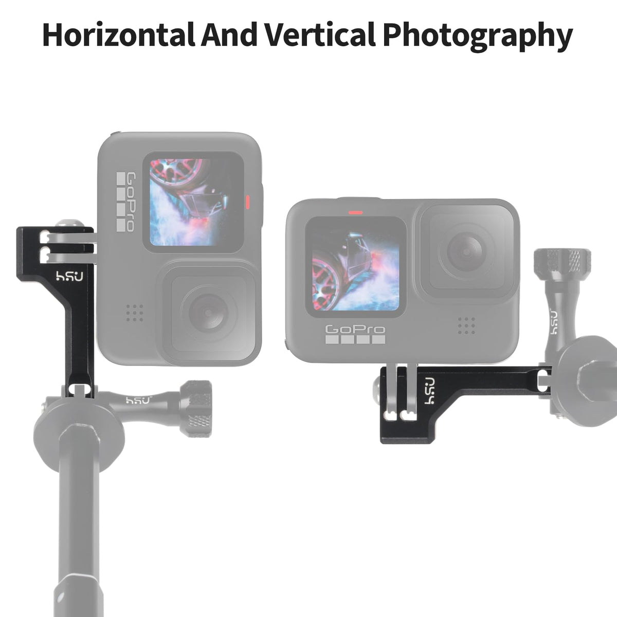 Aluminum Vertical Bracket Adapter with 1/4"- 20 Hole for Action Cameras X556378