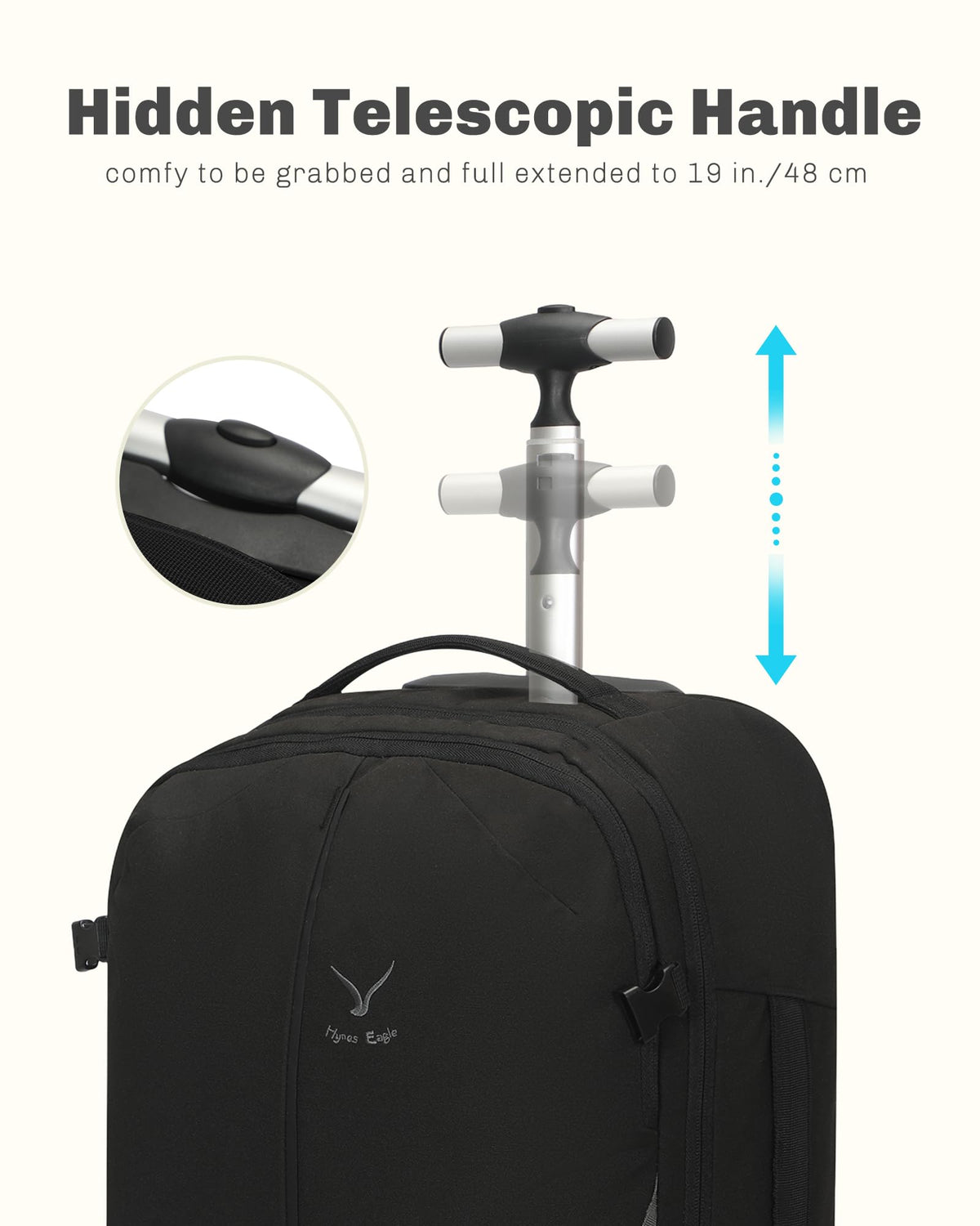 Rolling Backpack with Wheels 43L with Packing Cubes Set J90818
