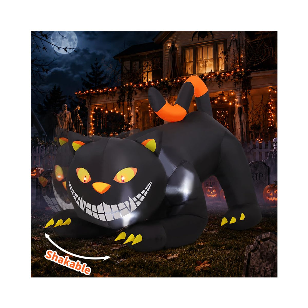 6 FT Halloween Inflatable Black Cat with LED Lights L375009